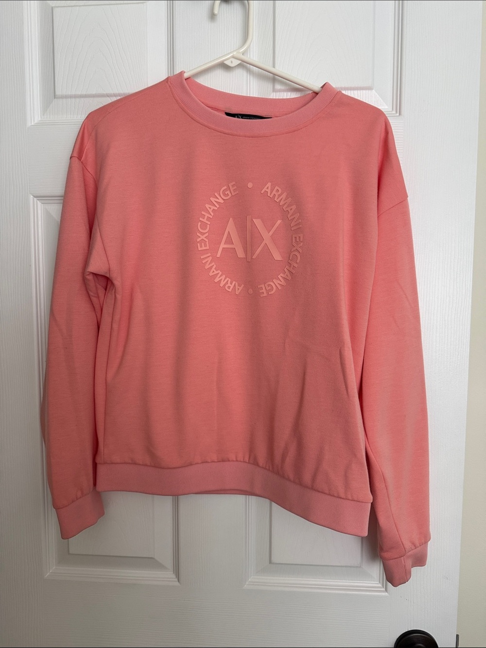 Armani Exchange Coral Crewneck Pullover with Embossed A|X
